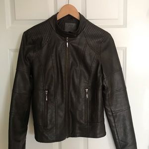 Max jeans brown leather jacket